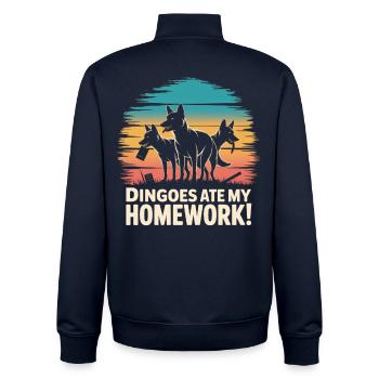 Dingo Australischer Wildhund Tierliebhaber Design - Unisex Organic Zip Sweatshirt von Stanley/Stella - Navy - Hinten - AI Model Male 185 light (185cm)
