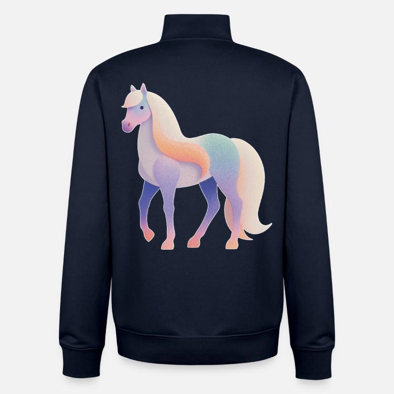 Cheval - Sweat zippé unisexe en coton bio Stanley/Stella - marine