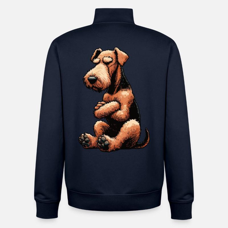 Airedale Terrier Airedales Airedale Lover - Sweat zippé unisexe en coton bio Stanley/Stella - marine