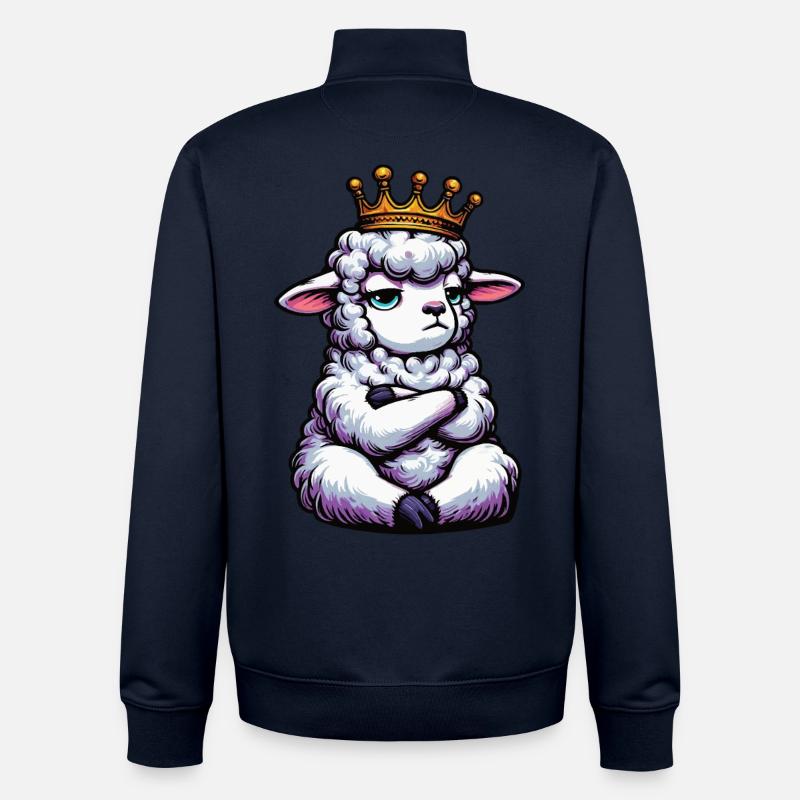 Sheep Sheep Shepherd Sheep Keeper Ram - Unisex Organic Zip Sweatshirt by Stanley/Stella - navy