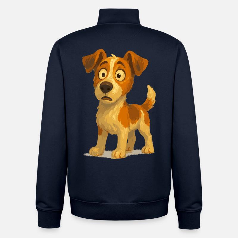Jack Russell Terrier verwundert - Unisex Organic Zip Sweatshirt von Stanley/Stella - Navy