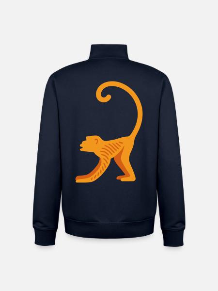 Orangutan line logo - Unisex Organic Zip Sweatshirt by Stanley/Stella - navy