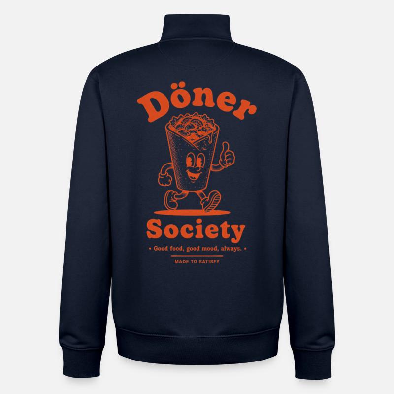 Société Döner - Sweat zippé unisexe en coton bio Stanley/Stella - marine