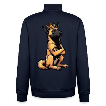 Malinois Belgischer Schäferhund Malinoisbesitzer - Unisex Organic Zip Sweatshirt von Stanley/Stella - Navy - Hinten - AI Model Male 185 light (185cm)