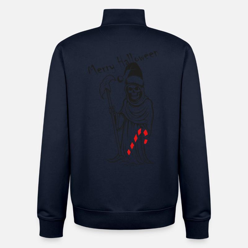 Faucheuse avec canne à sucre Halloween - Sweat zippé unisexe en coton bio Stanley/Stella - marine