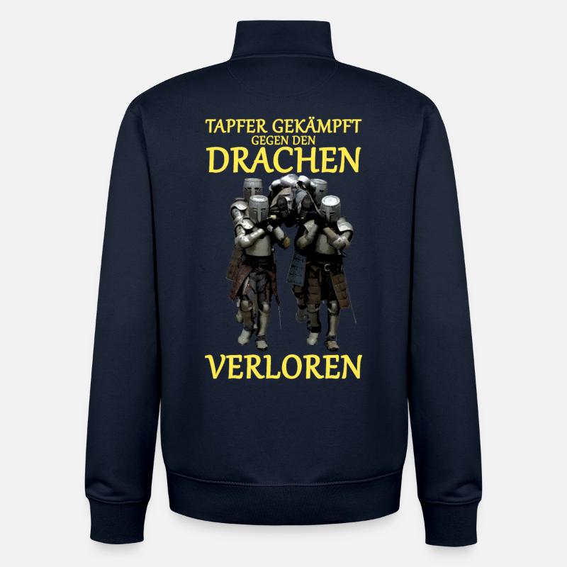 Tapferer Kampf gegen Drachen - Unisex Organic Zip Sweatshirt von Stanley/Stella - Navy