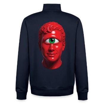 CYCLOP MAN - nice people - Unisex Organic Zip Sweatshirt by Stanley/Stella - navy - Back - AI Model Male 185 light (185cm)
