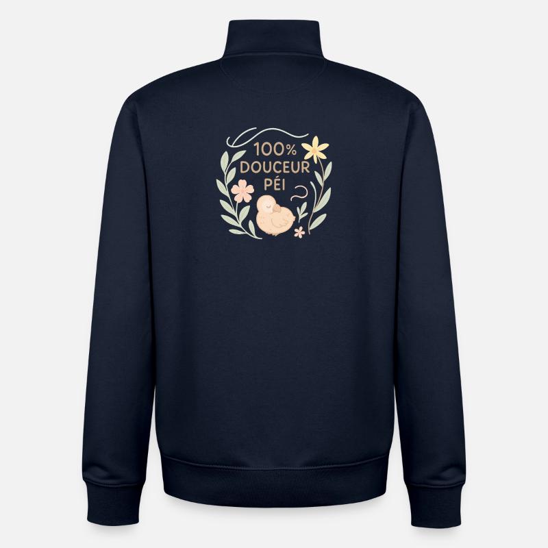 " 100% douceur péï " bébé et accessoires - Sweat zippé unisexe en coton bio Stanley/Stella - marine