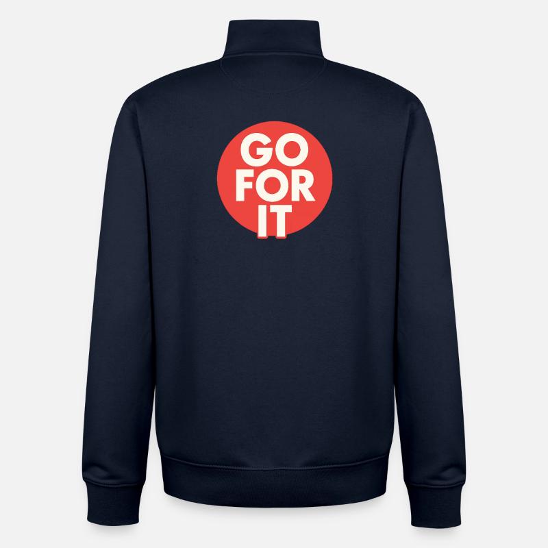 Faute de frappe Go For It - Sweat zippé unisexe en coton bio Stanley/Stella - marine