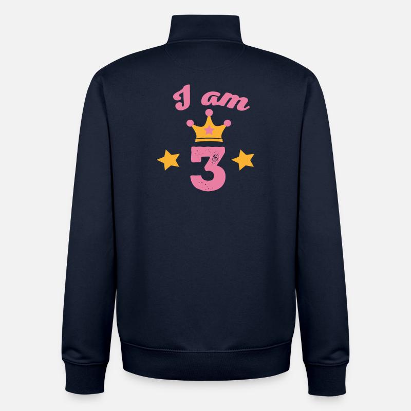 3 anniversaire - Sweat zippé unisexe en coton bio Stanley/Stella - marine