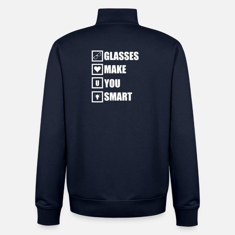Glasses make you smart - Unisex Organic Zip Sweatshirt von Stanley/Stella - Navy