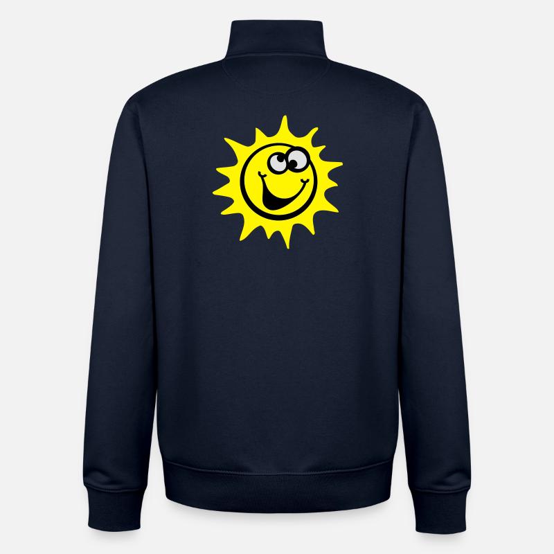 sonne 3c smiley / comic style - Unisex Organic Zip Sweatshirt von Stanley/Stella - Navy