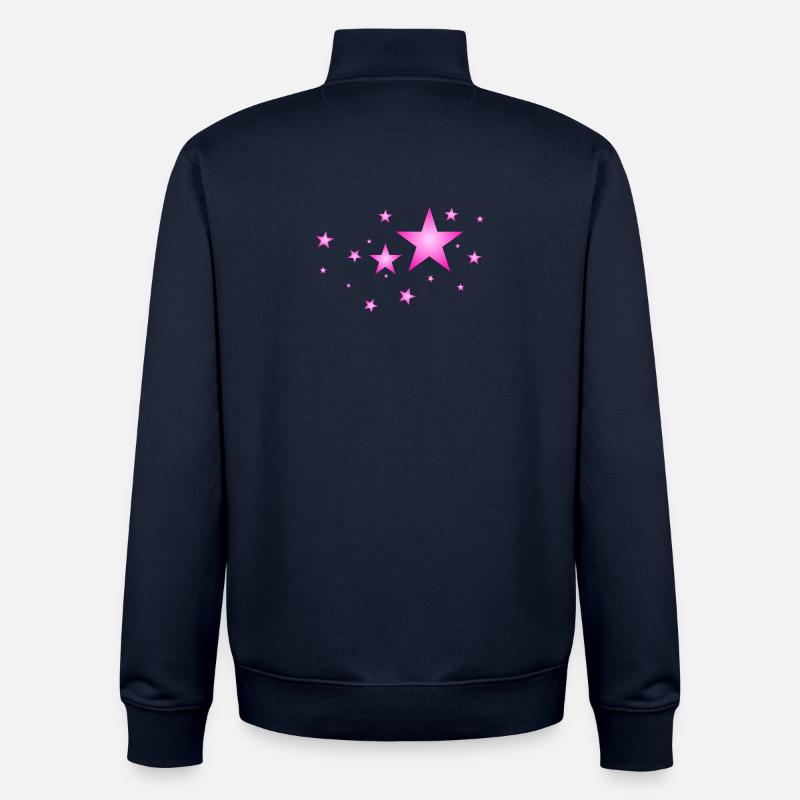 Sterne in Pink - Unisex Organic Zip Sweatshirt von Stanley/Stella - Navy