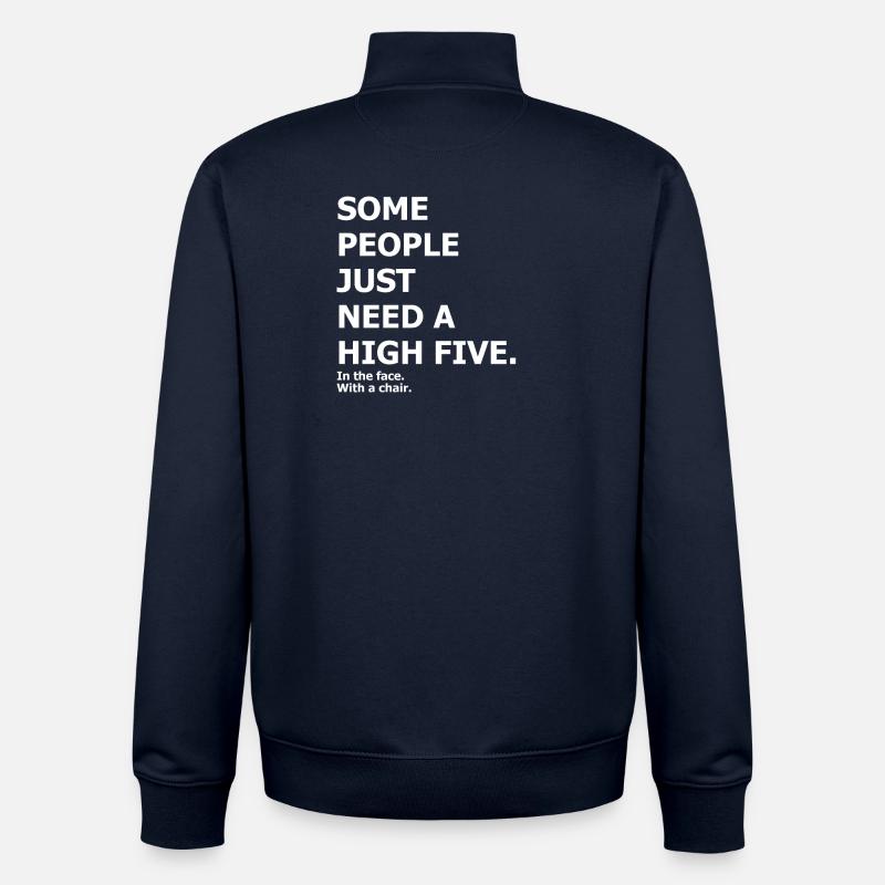 High Five - lustige zynisches Design - Unisex Organic Zip Sweatshirt von Stanley/Stella - Navy