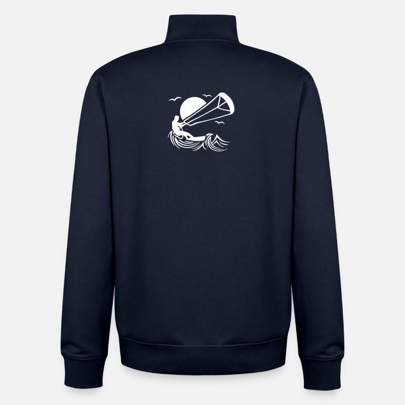 Kitesurfer Geschenkidee - Unisex Organic Zip Sweatshirt von Stanley/Stella - Navy