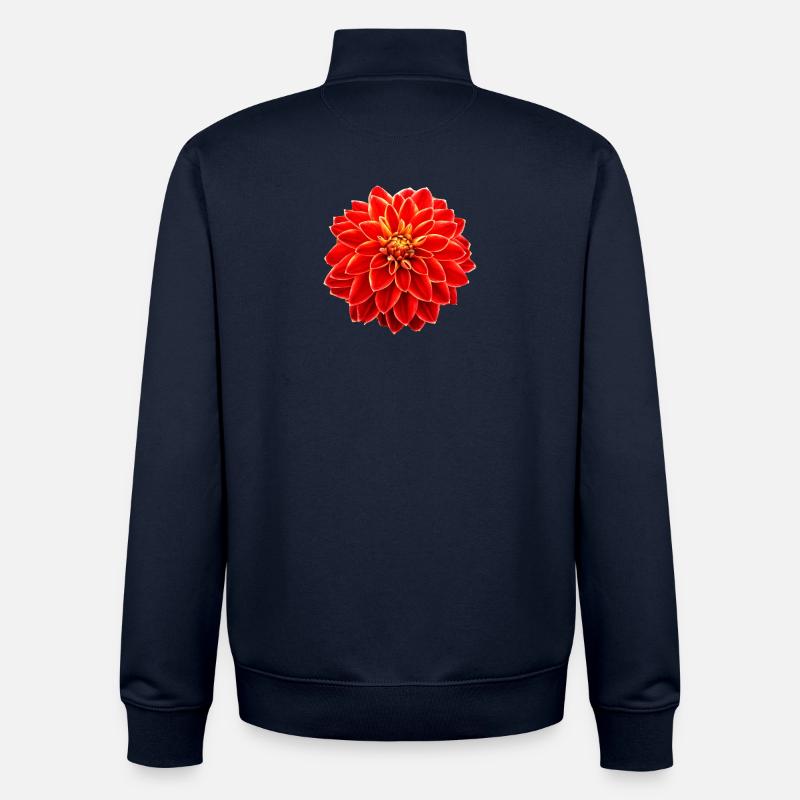 Dahlie rot - Unisex Organic Zip Sweatshirt von Stanley/Stella - Navy
