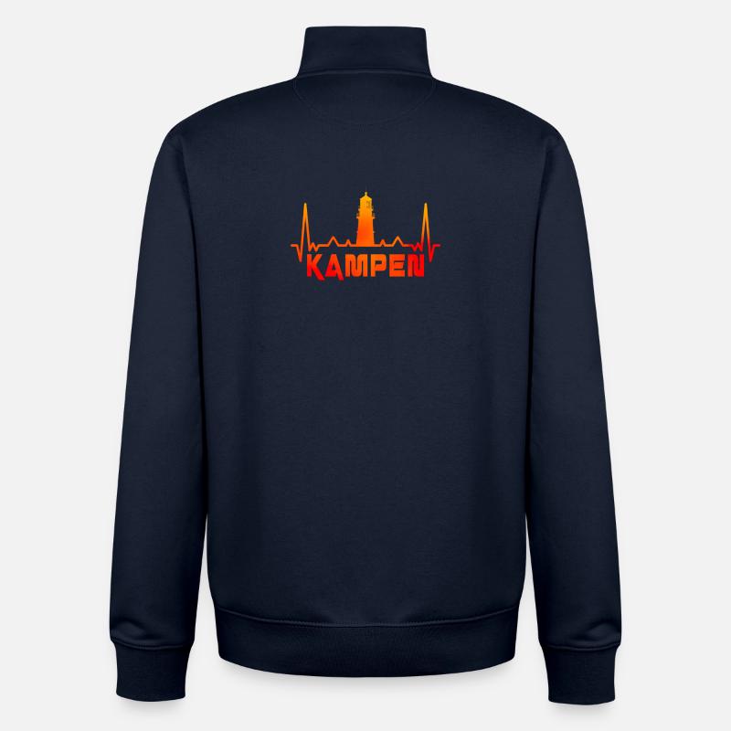 Kampen lighthouse design / gift idea - Unisex Organic Zip Sweatshirt by Stanley/Stella - navy