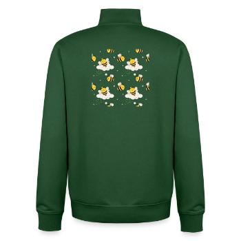 Abeilles mignonnes en motif de nuage - Sweat zippé unisexe en coton bio Stanley/Stella - vert bouteille - Dos - AI Model Male 185 dark (185cm)