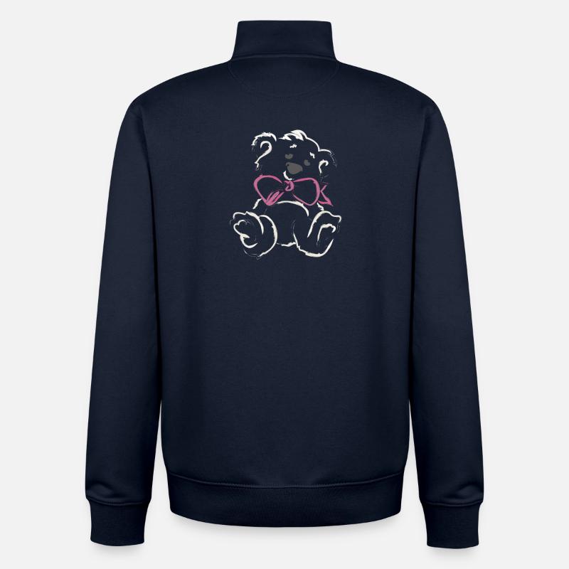 Teddybär Mädchen mit Schleife - Unisex Organic Zip Sweatshirt von Stanley/Stella - Navy