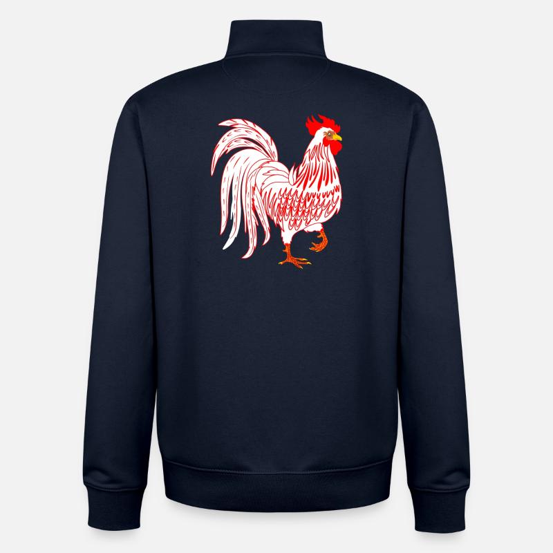 Coq coq coq coq co - Sweat zippé unisexe en coton bio Stanley/Stella - marine