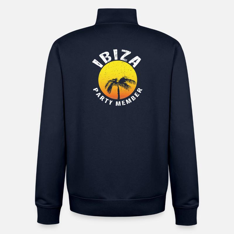 MEMBRES DU PARTI IBIZA - Sweat zippé unisexe en coton bio Stanley/Stella - marine