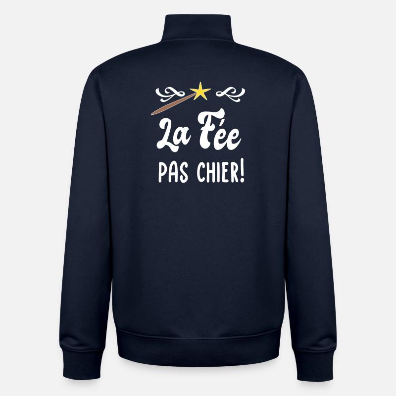 La Fée Pas Cher! - Sweat zippé unisexe en coton bio Stanley/Stella - marine