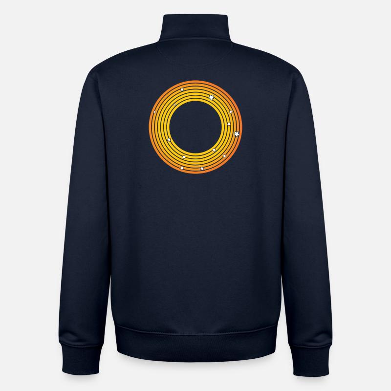 Cercles de soleil avec étoiles - Sweat zippé unisexe en coton bio Stanley/Stella - marine