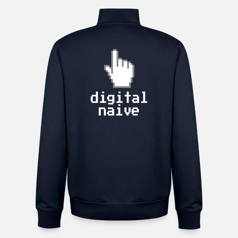Digitally naïve - Unisex Organic Zip Sweatshirt by Stanley/Stella - navy