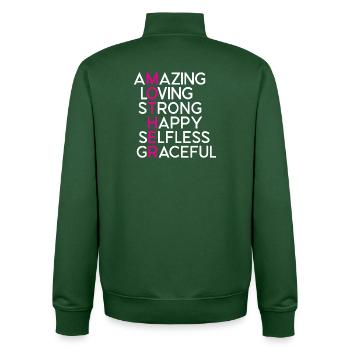 Meilleure maman de tous les temps - Sweat zippé unisexe en coton bio Stanley/Stella - vert bouteille - Dos - AI Model Male 185 dark (185cm)