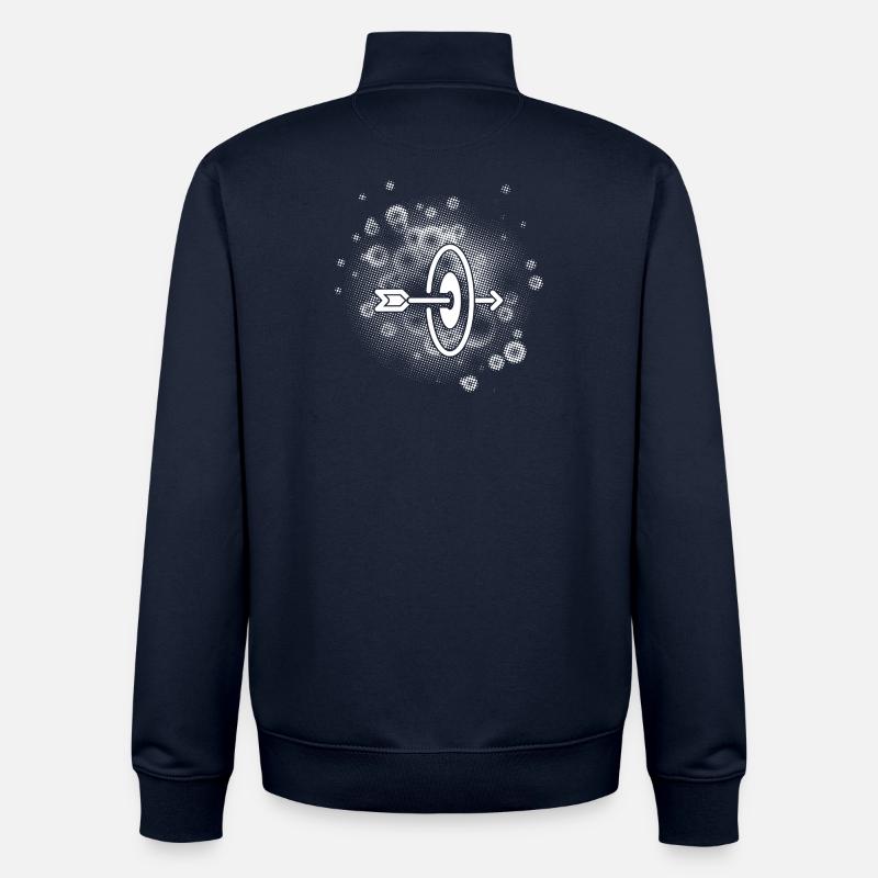 Arrow with dots background - Unisex Organic Zip Sweatshirt by Stanley/Stella - navy