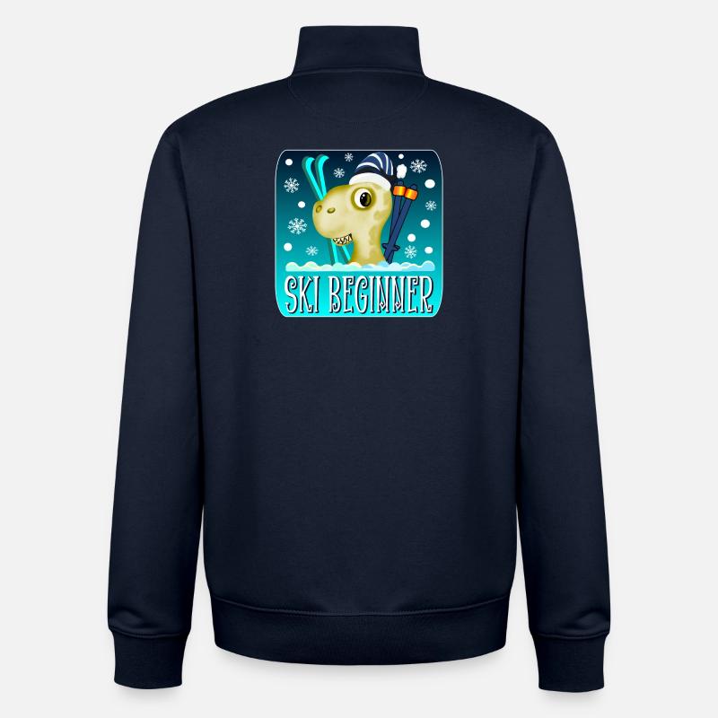 SKI BEGINNER - WINTER DINOSAURIER - Unisex Organic Zip Sweatshirt von Stanley/Stella - Navy