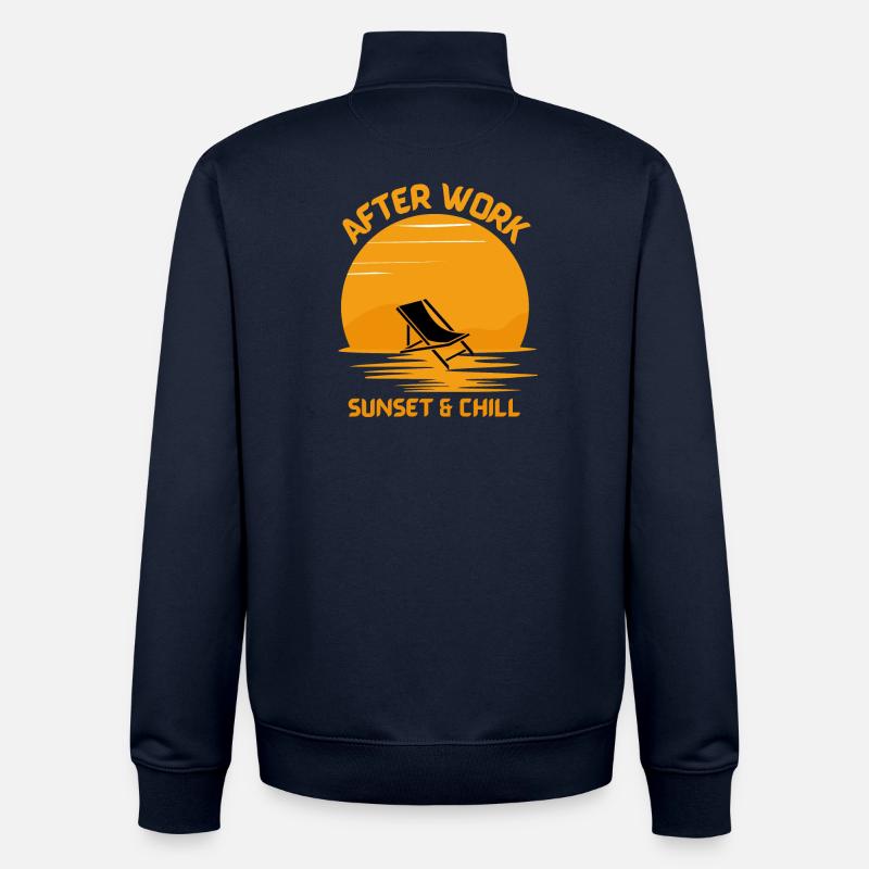 After Work Sunset & Chill – Entspanntes Feierabend - Unisex Organic Zip Sweatshirt von Stanley/Stella - Navy