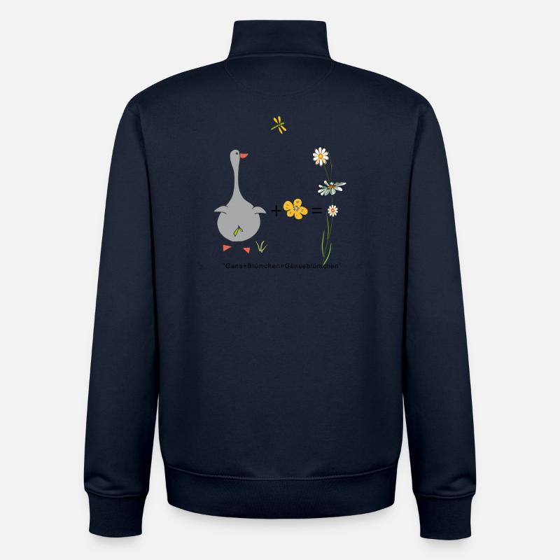 Gans und Blümchen gleich Gänseblümchen - Unisex Organic Zip Sweatshirt von Stanley/Stella - Navy