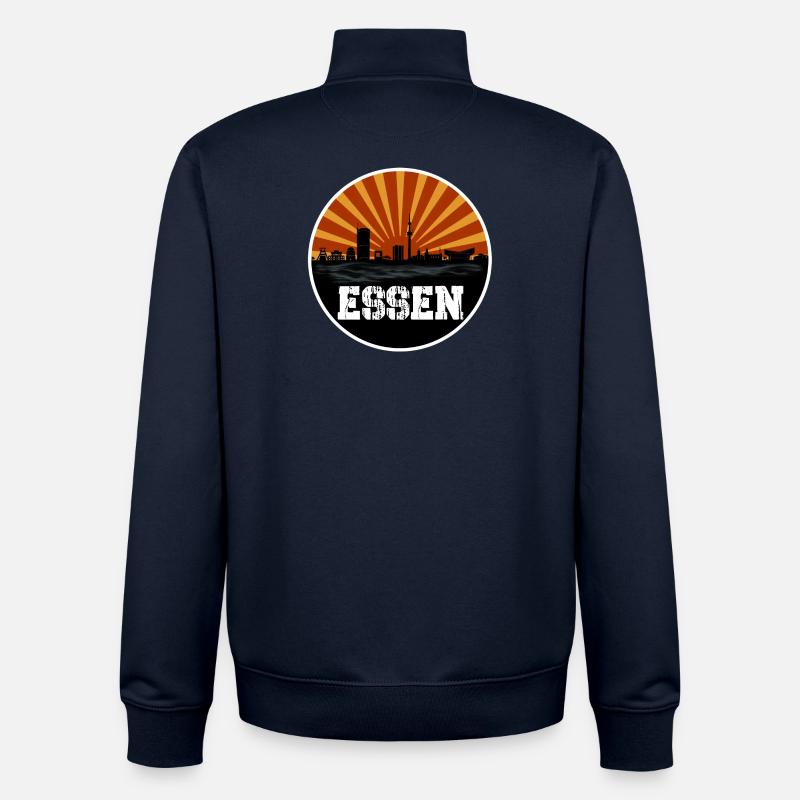 Essen Retro Skyline - Unisex Organic Zip Sweatshirt von Stanley/Stella - Navy