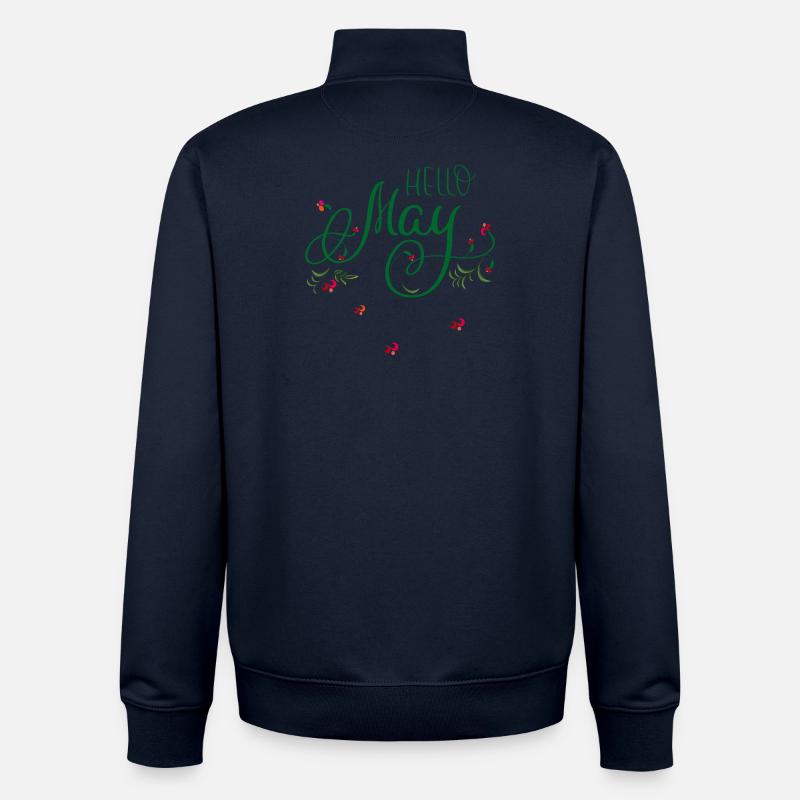 Mai, mois, printemps - Sweat zippé unisexe en coton bio Stanley/Stella - marine
