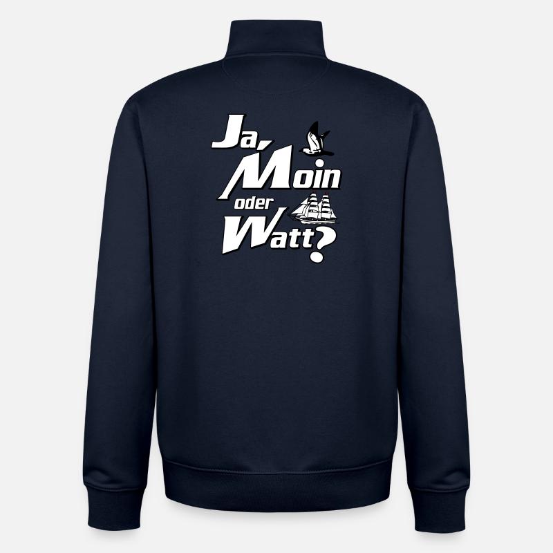 Ja Moin oder Watt? - Unisex Organic Zip Sweatshirt von Stanley/Stella - Navy