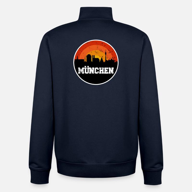Munich Skyline Original - Sweat zippé unisexe en coton bio Stanley/Stella - marine