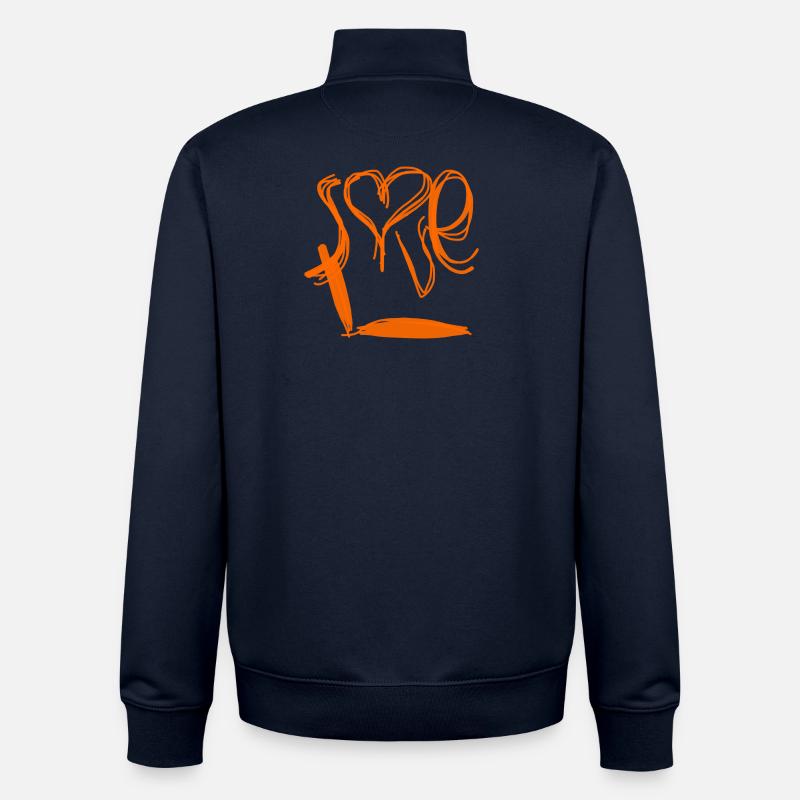 T-shirt Love Pull : Give Love - Sweat zippé unisexe en coton bio Stanley/Stella - marine