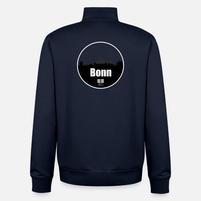 Bonn Transparency Skyline - Sweat zippé unisexe en coton bio Stanley/Stella - marine