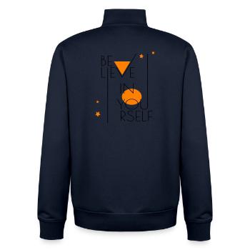 believe in yourself - Unisex Organic Zip Sweatshirt von Stanley/Stella - Navy - Hinten - AI Model Male 185 light (185cm)