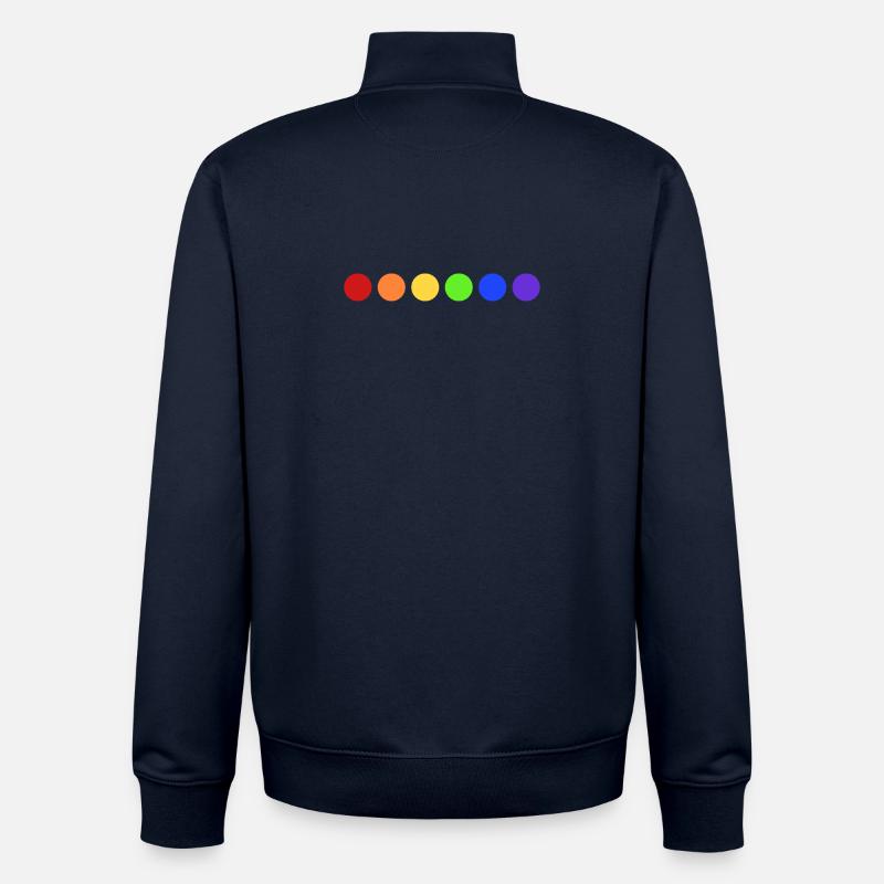 Roues de couleur arc-en-ciel - Sweat zippé unisexe en coton bio Stanley/Stella - marine