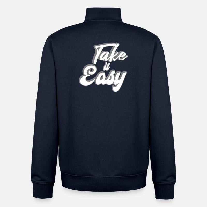 Allez-y doucement Conception - Sweat zippé unisexe en coton bio Stanley/Stella - marine