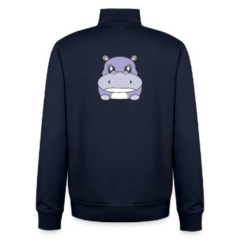 Trauriges Nilpferd - Unisex Organic Zip Sweatshirt von Stanley/Stella - Navy - Hinten - AI Model Male 185 light (185cm)
