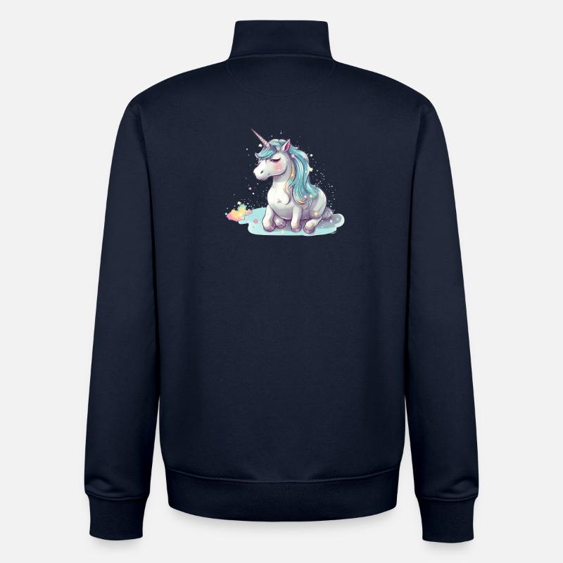 Liegendes Einhorn - Unisex Organic Zip Sweatshirt von Stanley/Stella - Navy