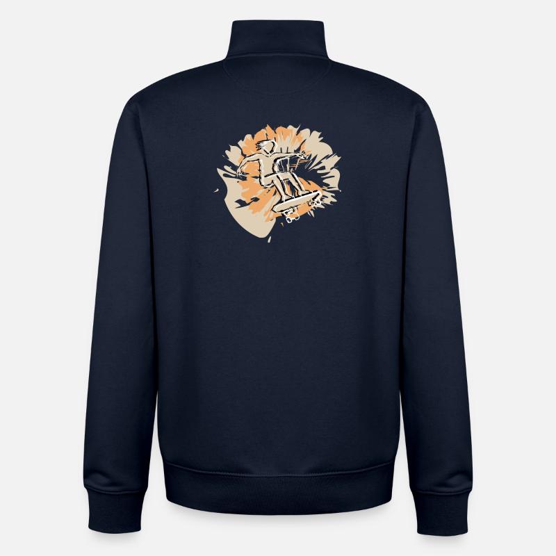Style de skateboard - Sweat zippé unisexe en coton bio Stanley/Stella - marine
