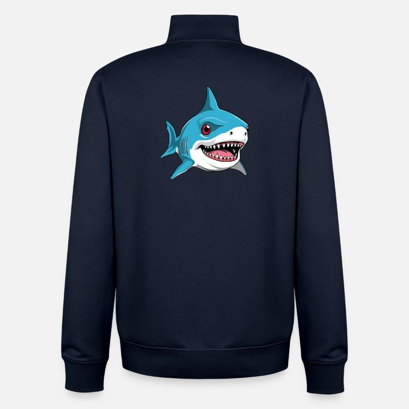 Mignon Petit Requin - Sweat zippé unisexe en coton bio Stanley/Stella - marine