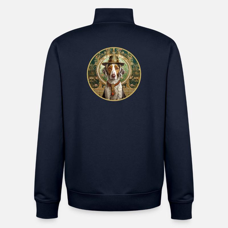Chien de chasse avec chapeau - Sweat zippé unisexe en coton bio Stanley/Stella - marine