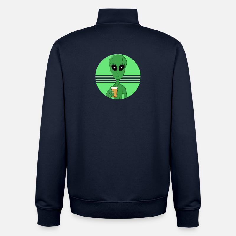 Un extraterrestre qui s’amuse - Sweat zippé unisexe en coton bio Stanley/Stella - marine
