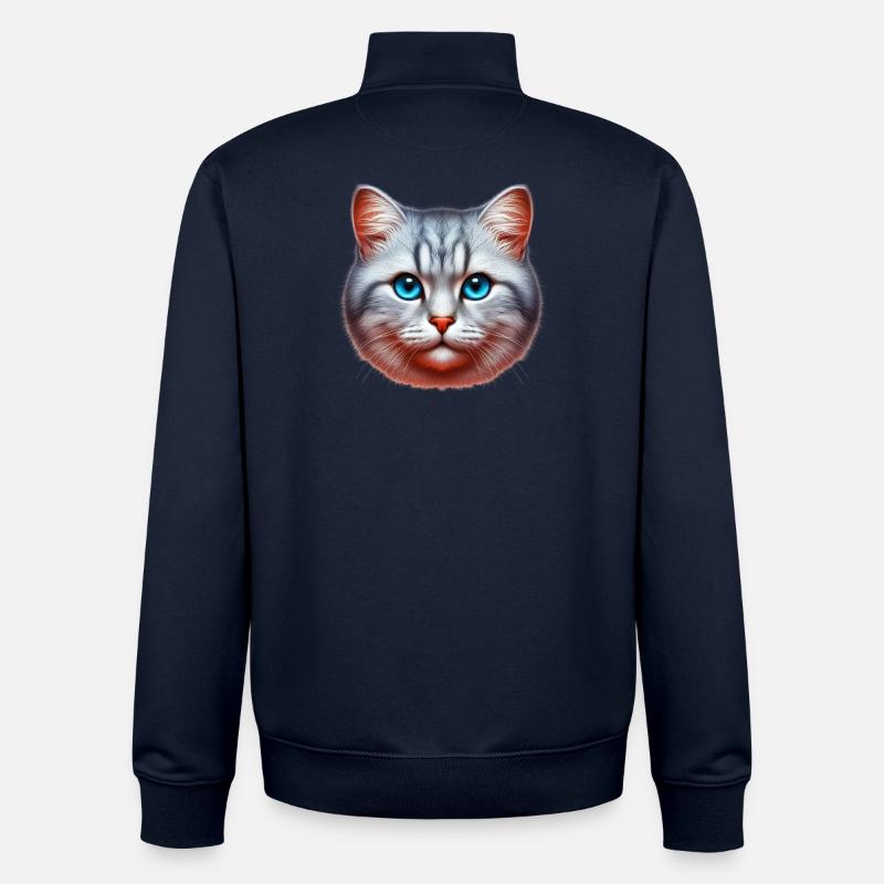 Katze - Unisex Organic Zip Sweatshirt von Stanley/Stella - Navy