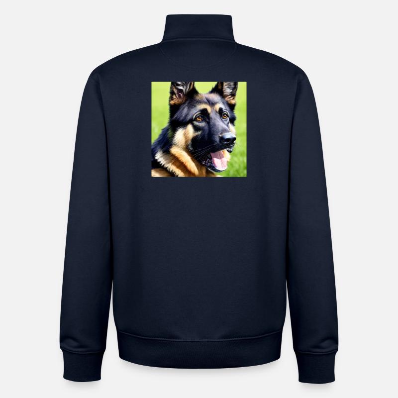 Loyal and protective: German Shepherd - Unisex Organic Zip Sweatshirt by Stanley/Stella - navy